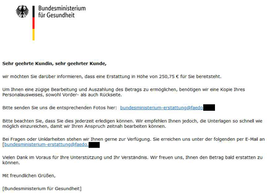 Verbraucherzentrale warnt vor neuen Phishing Mails im Umlauf (Beispiele)