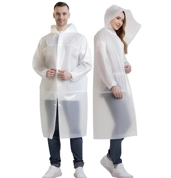 2x Regenponcho mit Kapuze aus EVA für 6,59€ (statt 11€)