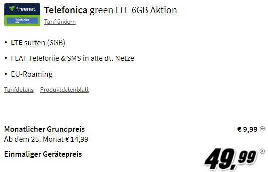 Google Pixel 6a für 49,99€ + o2 Allnet Flat mit 6GB LTE für 9,99€ mtl.