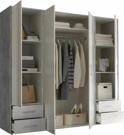 Kleiderschrank Valencia in Beton Optik ab 271,99€ (statt 330€)