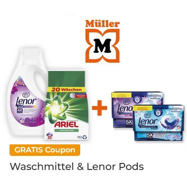 Couponplatz: 1x Waschmittel kaufen und 1x Lenor Pods gratis dazu