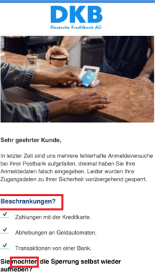 Verbraucherzentrale warnt vor neuen Phishing Mails im Umlauf (Beispiele)