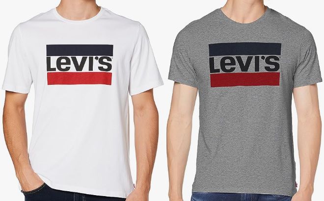 Levis Logo T Shirt in Schwarz, Grau & Weiß für 14,34€ (statt 27€)   bis 3XL