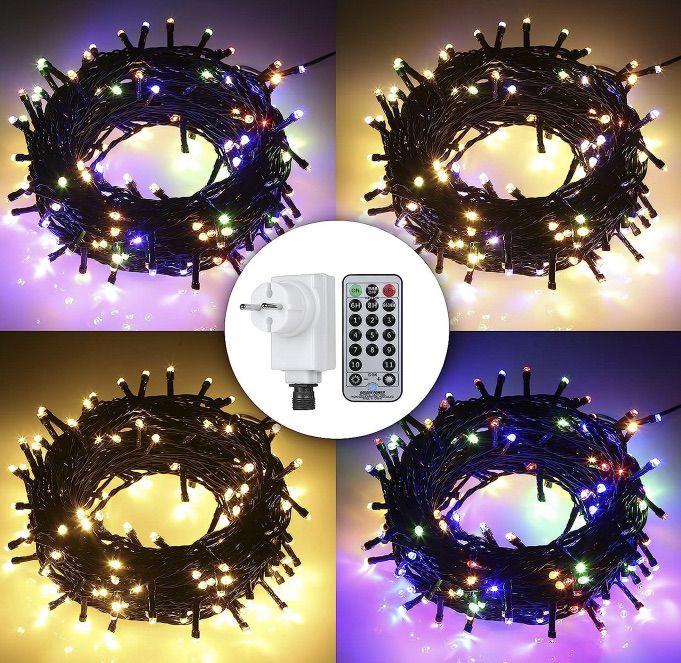 23m LED RGB Lichterkette mit 200 LEDs & Fernbedienung für 6,99€