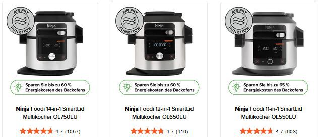 Ninja Kitchen Sommer Sale mit bis zu 70€ Rabatt + bis 50€ auf Heißluftfritteusen