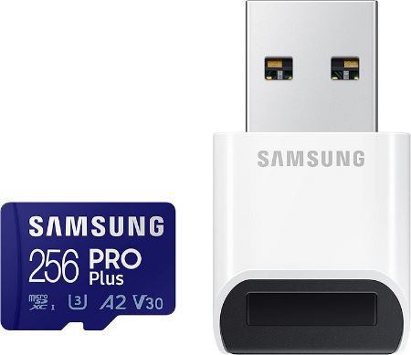 Samsung PRO Plus microSD mit 256GB + USB Dongle für 19,99€ (statt 30€)