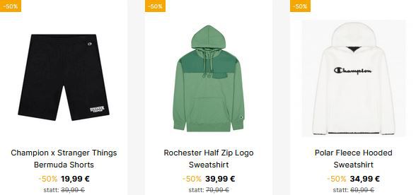 Geomix: Champion Sale mit mind. 50% Rabatt + Versandkostenfrei