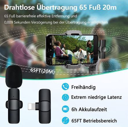 Aichoof Wireless Lavalier Mini Mikrofone für 18,49€ (statt 37€)