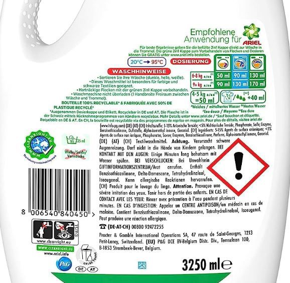 Ariel Flüssigwaschmittel, 130 Waschladungen für 19,99€ (statt 29€)