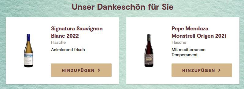 Vinos: bis zu 50% Rabatt auf Weine + 15€ Extra + 1 Flasche Gratis ab 75€