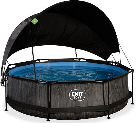 EXIT Toys Black Wood Pool mit Sonnensegel, 300 x 76cm für 189€ (statt 299€)
