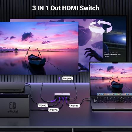 UGREEN 3 in 1 HDMI 2.1 Switch mit Fernbedienung für 32,89€ (statt 46€)