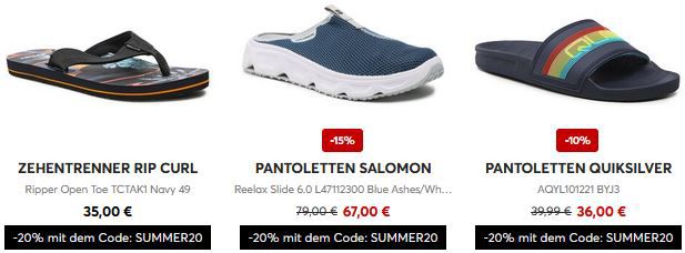 eSchuhe Sommerdeals mit bis zu 50% Rabatt   z.B. TNF Pantolette 25,60€ (statt 32€)