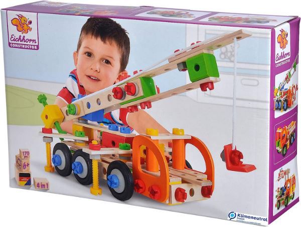Eichhorn Constructor Kranwagen Holzspielzeug, 170 Teile für 22,79€ (statt 28€)