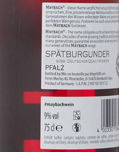 6er Pack Maybach Spätburgunder Rotwein süß & fruchtig ab 13,49€ (statt 27€)