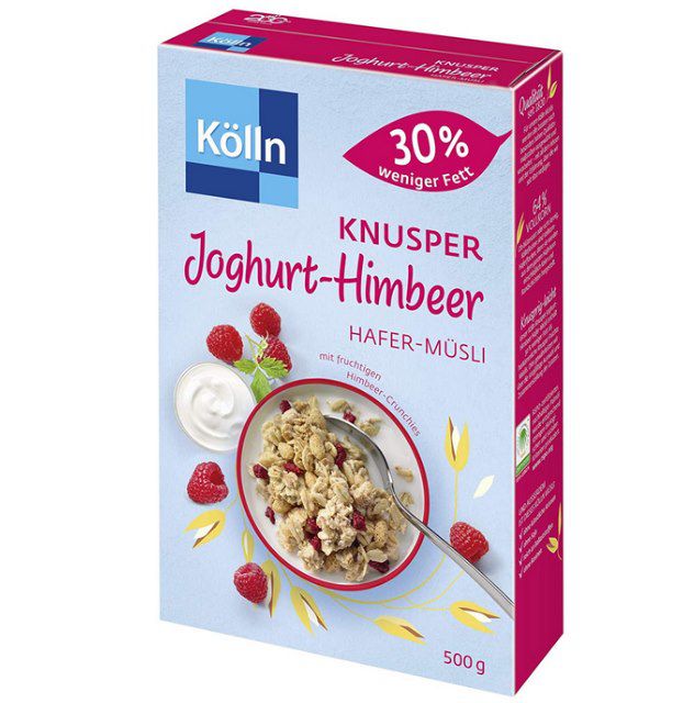 7x Kölln Müsli Knusper Joghurt Himbeer (30% weniger Fett) ab 19,88€ (statt 27€)