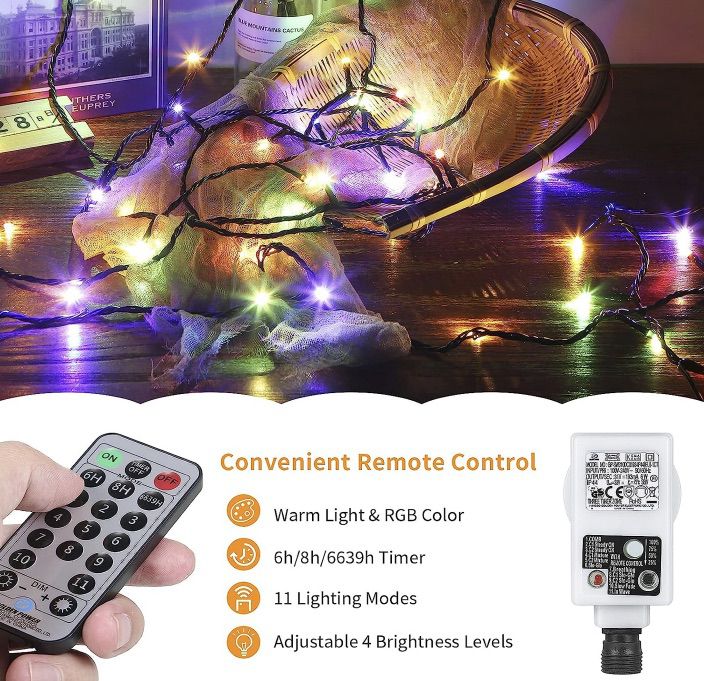 23m LED RGB Lichterkette mit 200 LEDs & Fernbedienung für 6,99€