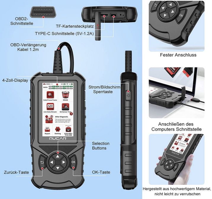 MUCAR CDE900   OBD2 Diagnosegerät für 35,98€ (statt 50€)