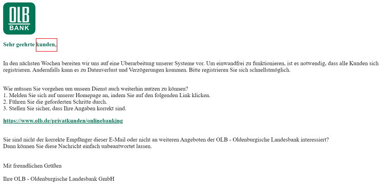 Verbraucherzentrale warnt vor neuen Phishing Mails im Umlauf (Beispiele)