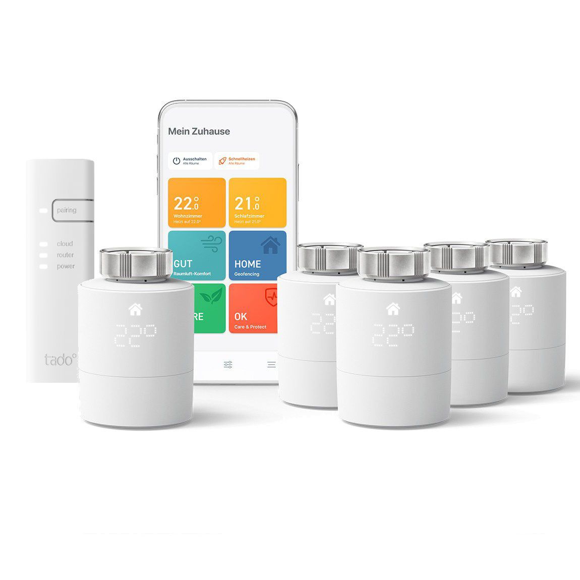 5x tado V3+ Heizkörper-Thermostat + Bridge für 339,95€ (statt 445€)