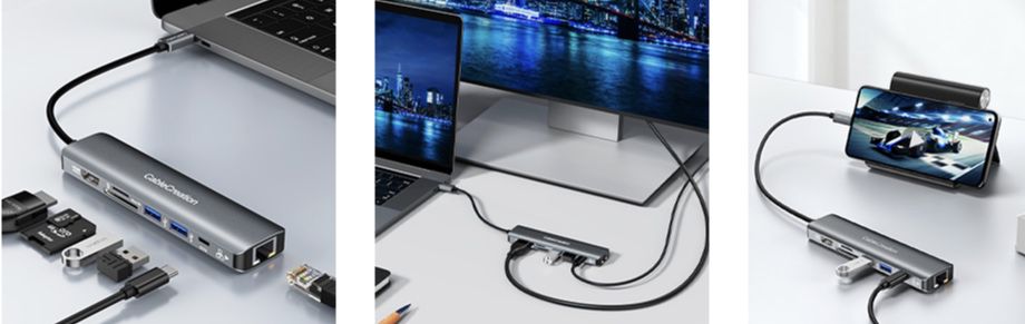 7in1 USB C Hub mit 4K 60Hz HDMI, Ethernet & 100W PD für 26,99€ (statt 50€)