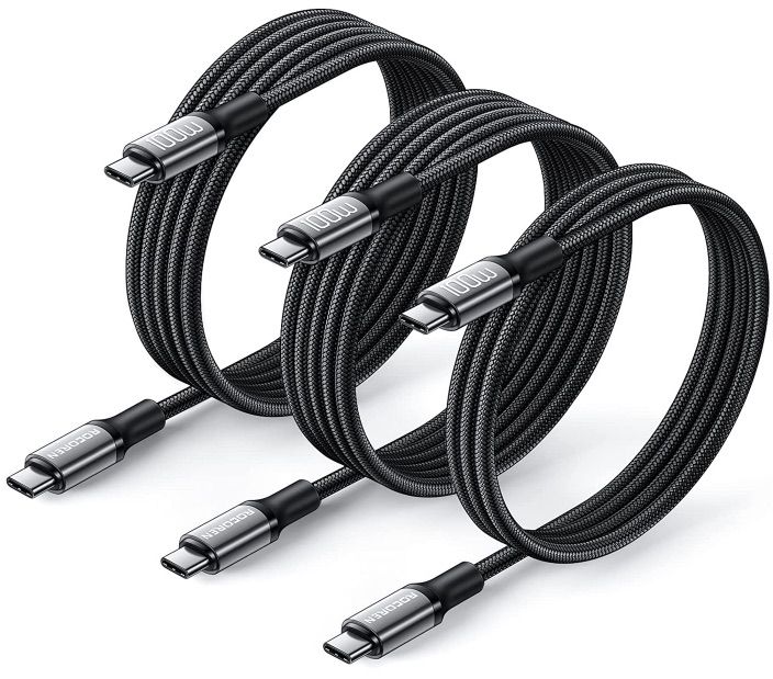 3x Rocoren USB C auf USB C Kabel (2m+2m+1m) für 5,99€ (statt 10€)