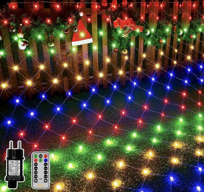 3x2m LED Lichternetz (Bunt oder Kaltweiß) mit 8 Modi für je 8,49€ (statt 15€)