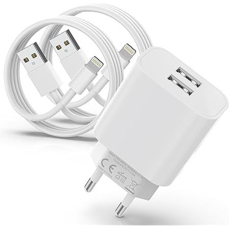 2x 20W USB Ladegerät mit 2 Ports inkl.  Lightningkabel (2m) für 7,99€