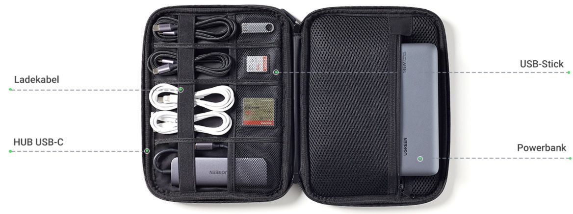 UGREEN Elektronik Tasche / Organizer für 13,59€ (statt 20€)