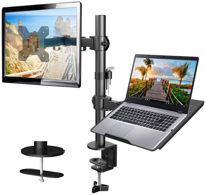 Monitor Halterung (bis 32 Zoll) mit Laptop Arm (bis 17 Zoll) für 39,89€ (statt 70€)