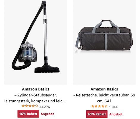 Bis 40% Rabatt bei Haushaltsprodukten von Amazon Marken