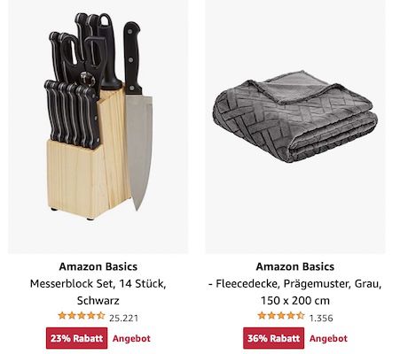 Bis 40% Rabatt bei Haushaltsprodukten von Amazon Marken