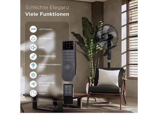 Midea FS40 15FR Standventilator mit Fernbedienung für 36€ (statt 45€)