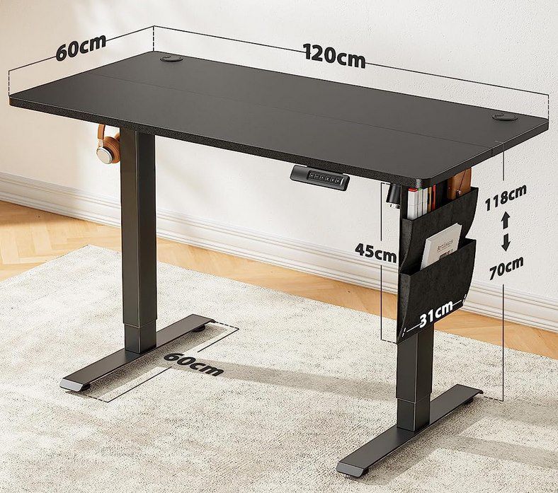 Marsail elektr. höhenverstellbarer Schreibtisch (120 x 60 cm) für 89,99€ (statt 140€)