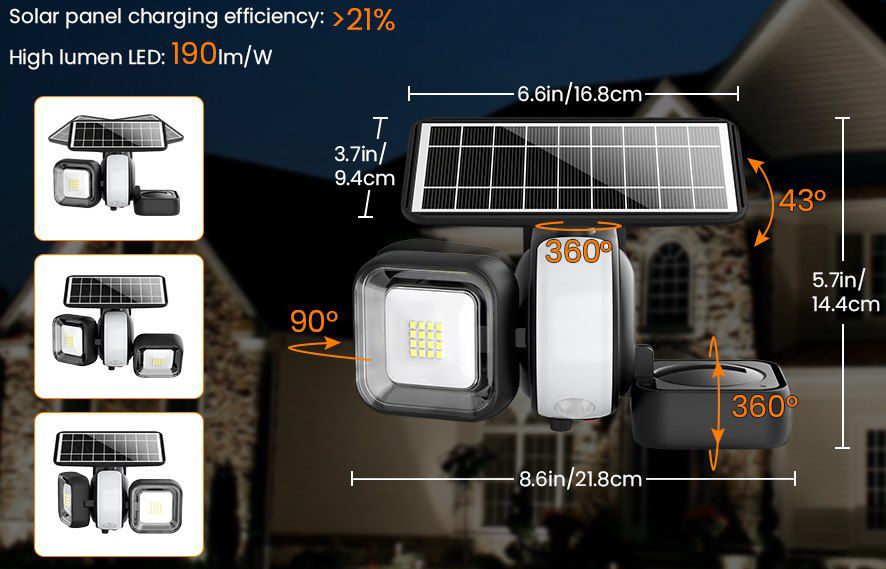 LED Solarlampe für Außen mit Bewegungsmelder für 21,49€ (statt 30€)
