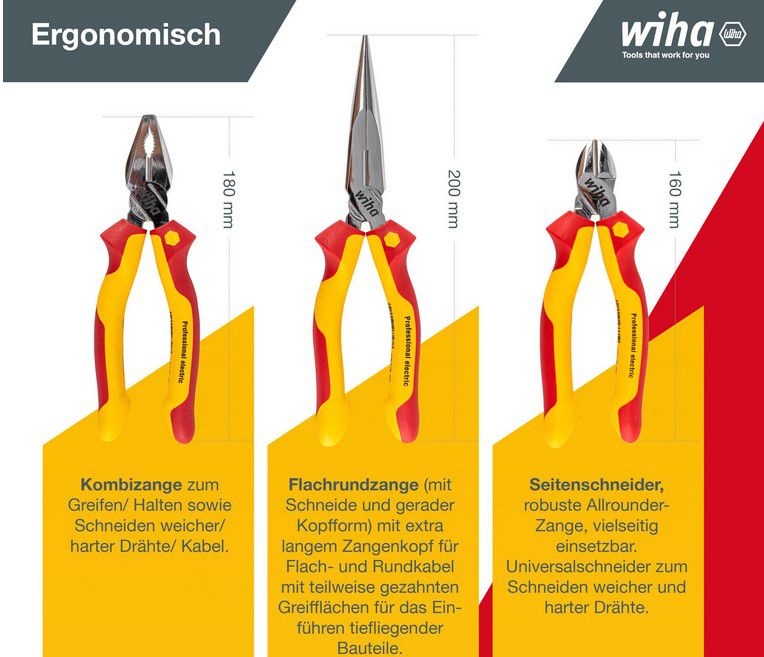 Wiha Elektriker Zangen Set 3tlg für 37,81€ (statt 44€)