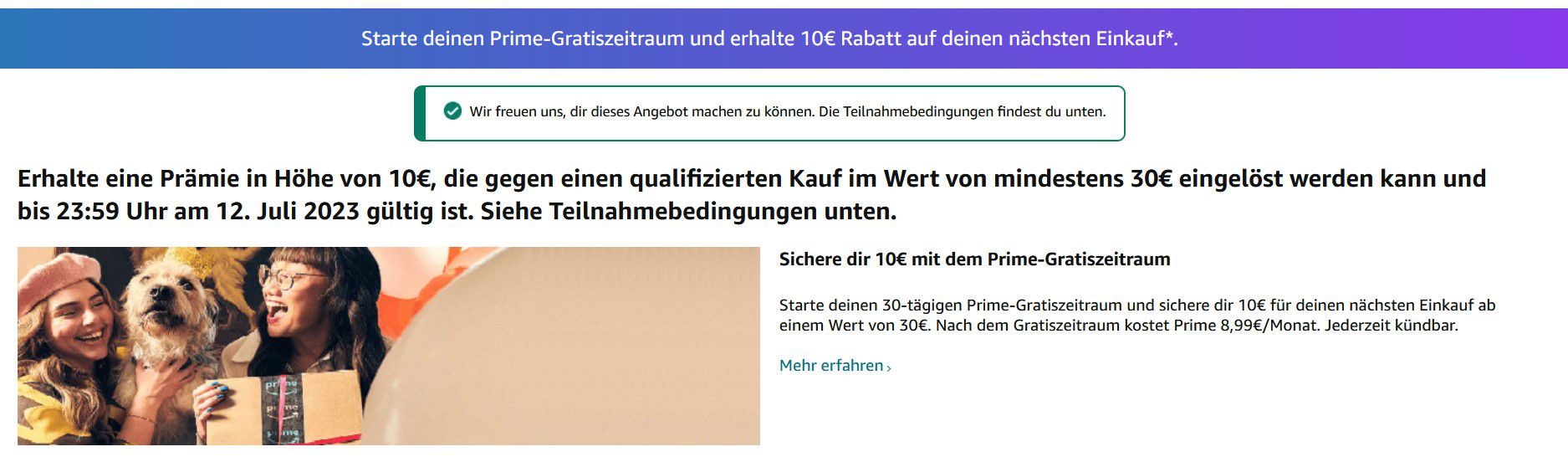 Amazon Prime: 30 Tage Amazon Prime GRATIS testen +10€ Guthaben geschenkt