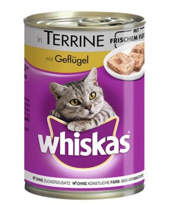 12x Whiskas Nassfutter Adult 1+ mit Geflügel in Terrine für 9,48€ (statt 19€)