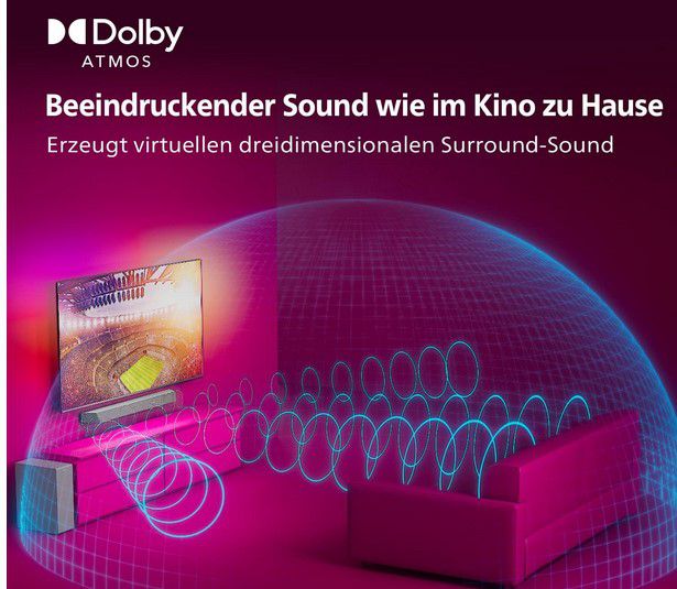 Philips TAB8507B/10 Soundbar mit Subwoofer für 359,10€ (statt 449€)