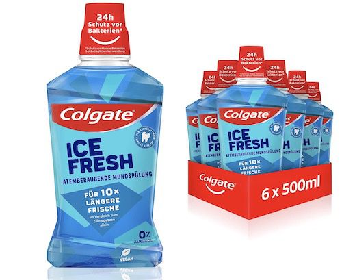 6x 500ml Colgate Mundspülung Ice Fresh ab 10,26€ (statt 14€)