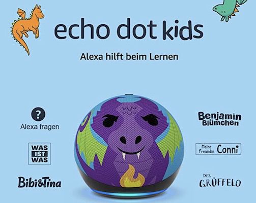 Echo Dot (2022) Kids Edition inkl. 1 Jahr Kids+ für 26,99€ (statt 42€)