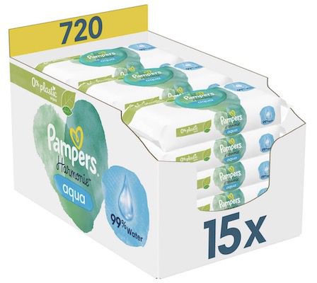 720er Pack Pampers Harmonie Aqua Baby Feuchttücher ab 18,35€ (statt 24€)