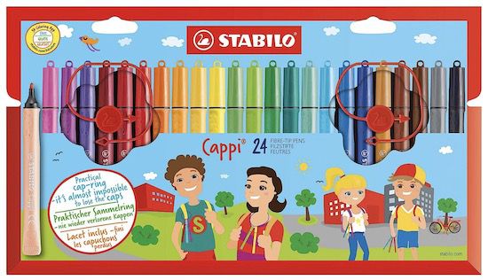 24er Pack STABILO Cappi Filzstifte mit Kappenring für 11,16€ (statt 14€)