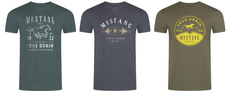 MUSTANG Herren Sommer Print T Shirts bis 6XL für 14,95€ (statt 22€)