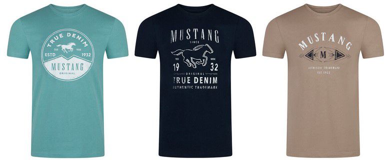 MUSTANG Herren Sommer Print T Shirts bis 6XL für 14,95€ (statt 22€)