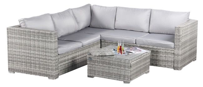 BIXENTE Polyrattan Garten Lounge 5 Sitzer mit Tisch & Auflagen für 386,66€ (statt 444€)