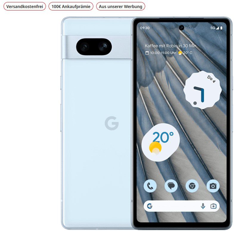 Google Pixel 7 dank Trade In mit 100€ Sofortrabatt   z.B. Google 7a für 389€ (statt 476€)