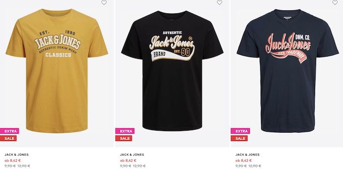 About You Jack & Jones T Shirt Sale mit bis zu 50% Rabatt   T Shirts ab 7€!
