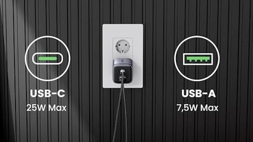 UGREEN Nexode 2 Port USB C/A Ladegerät mit 35W für 17,99€ (statt 26€)