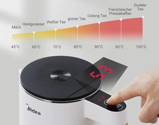 💧 Midea Wasserkocher mit Temperatureinstellung (45 100℃) ab 26,99€ (statt 46€)